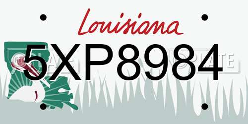 5XP8984 Louisiana License Plate