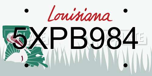 5XPB984 Louisiana License Plate