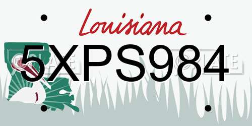 5XPS984 Louisiana License Plate