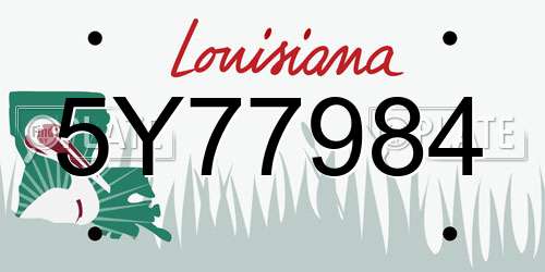 5Y77984 Louisiana License Plate