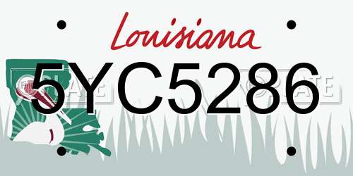 5YC5286 Louisiana License Plate