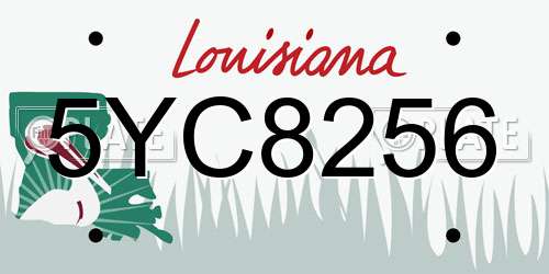 5YC8256 Louisiana License Plate