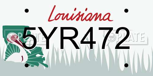 5YR472 Louisiana License Plate