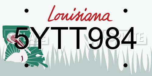 5YTT984 Louisiana License Plate