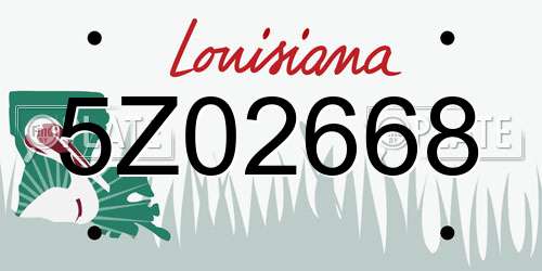 5Z02668 Louisiana License Plate