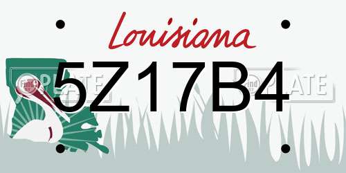 5Z17B4 Louisiana License Plate