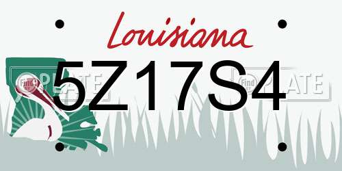 5Z17S4 Louisiana License Plate