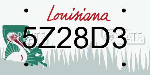 5Z28D3 Louisiana License Plate