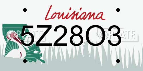5Z28O3 Louisiana License Plate