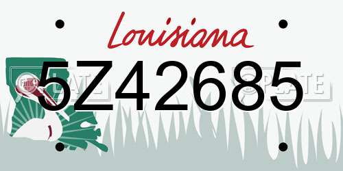 5Z42685 Louisiana License Plate