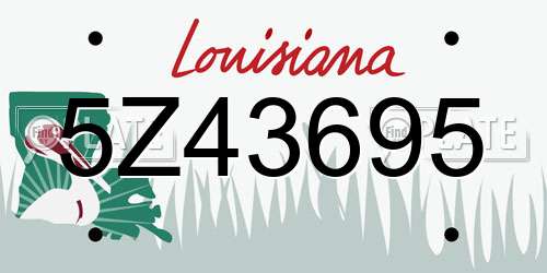5Z43695 Louisiana License Plate