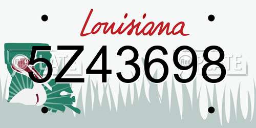 5Z43698 Louisiana License Plate