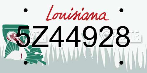 5Z44928 Louisiana License Plate