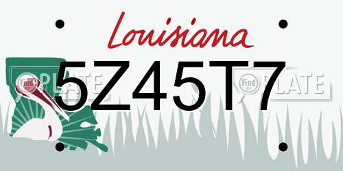 5Z45T7 Louisiana License Plate