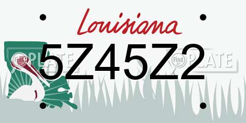 5Z45Z2 Louisiana License Plate
