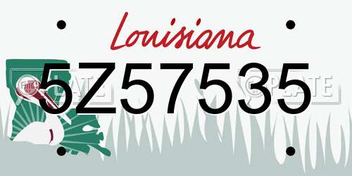 5Z57535 Louisiana License Plate