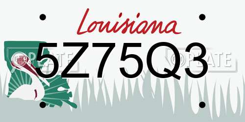 5Z75Q3 Louisiana License Plate