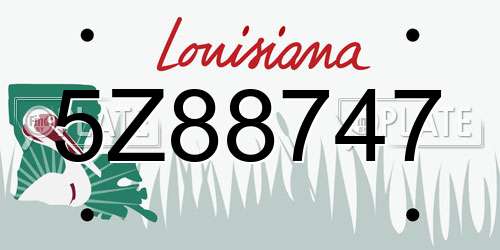 5Z88747 Louisiana License Plate