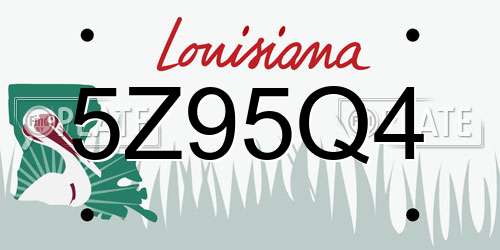 5Z95Q4 Louisiana License Plate