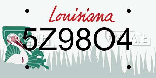 5Z98O4 Louisiana License Plate