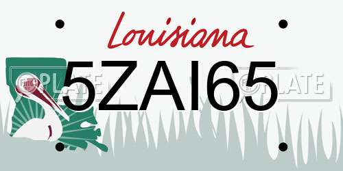 5ZAI65 Louisiana License Plate