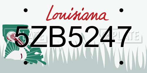 5ZB5247 Louisiana License Plate