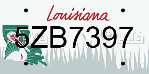 5ZB7397 Louisiana License Plate