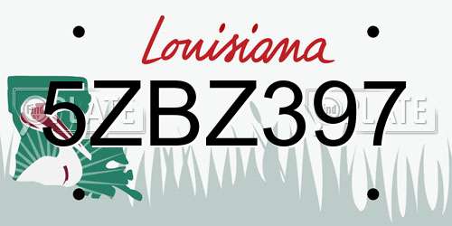 5ZBZ397 Louisiana License Plate