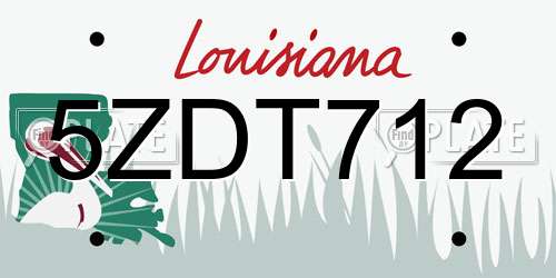 5ZDT712 Louisiana License Plate