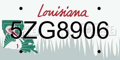 5ZG8906 Louisiana License Plate