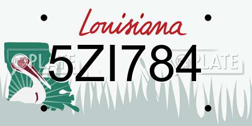 5ZI784 Louisiana License Plate