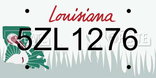 5ZL1276 Louisiana License Plate