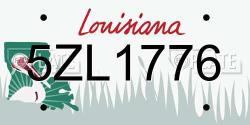 5ZL1776 Louisiana License Plate