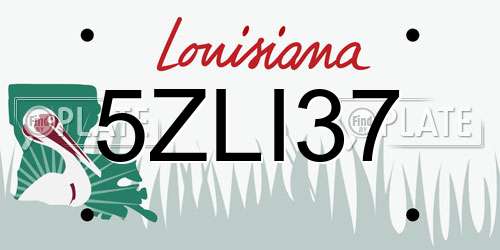 5ZLI37 Louisiana License Plate