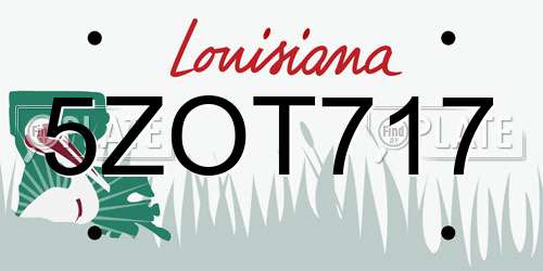 5ZOT717 Louisiana License Plate