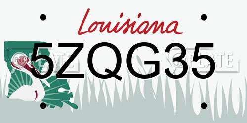 5ZQG35 Louisiana License Plate