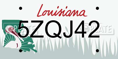 5ZQJ42 Louisiana License Plate