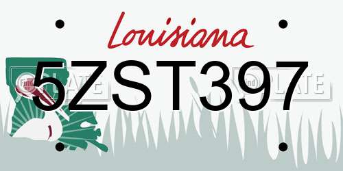 5ZST397 Louisiana License Plate