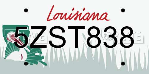 5ZST838 Louisiana License Plate