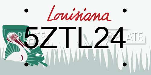 5ZTL24 Louisiana License Plate