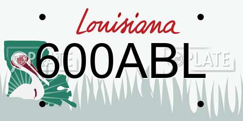 600ABL Louisiana License Plate