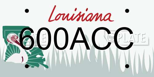 600ACC Louisiana License Plate
