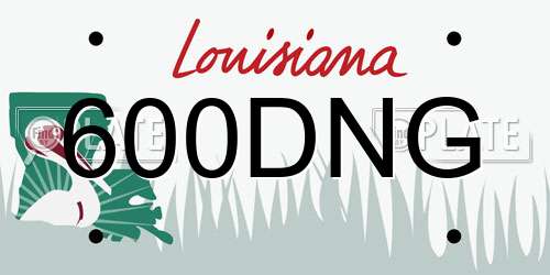 600DNG Louisiana License Plate