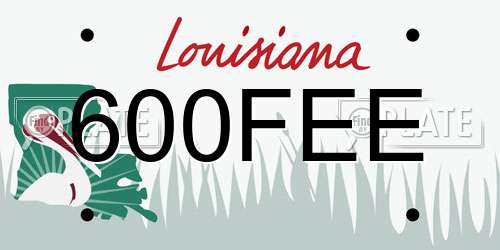 600FEE Louisiana License Plate