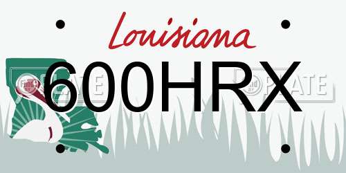 600HRX Louisiana License Plate