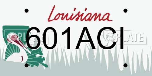 601ACI Louisiana License Plate