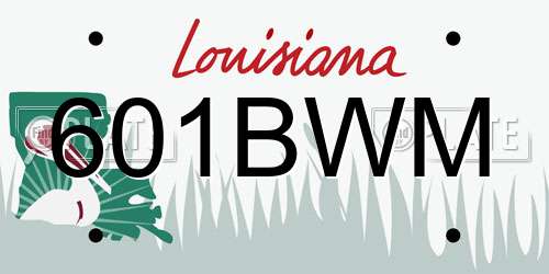 601BWM Louisiana License Plate