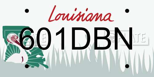 601DBN Louisiana License Plate