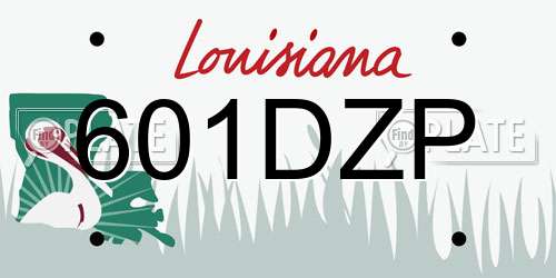 601DZP Louisiana License Plate