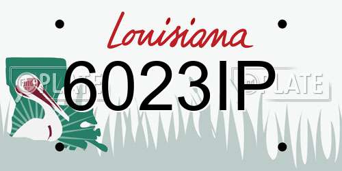 6023IP Louisiana License Plate
